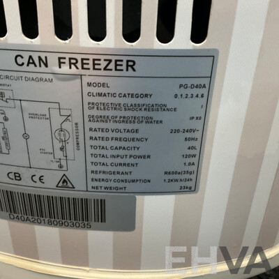 Lot of 4  - 40L Wheel Can Freezer PG-D40A Branded Pat and Stick's