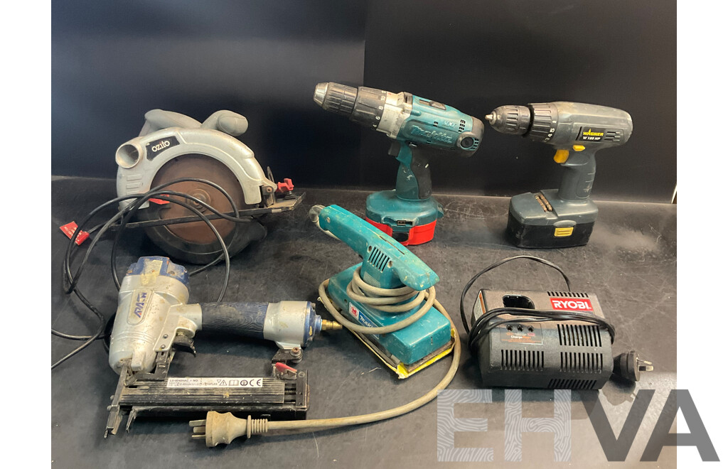Makita Planer and Power Drill, Wagner Drill, Ozito Circular Saw and Apach Nail Gun