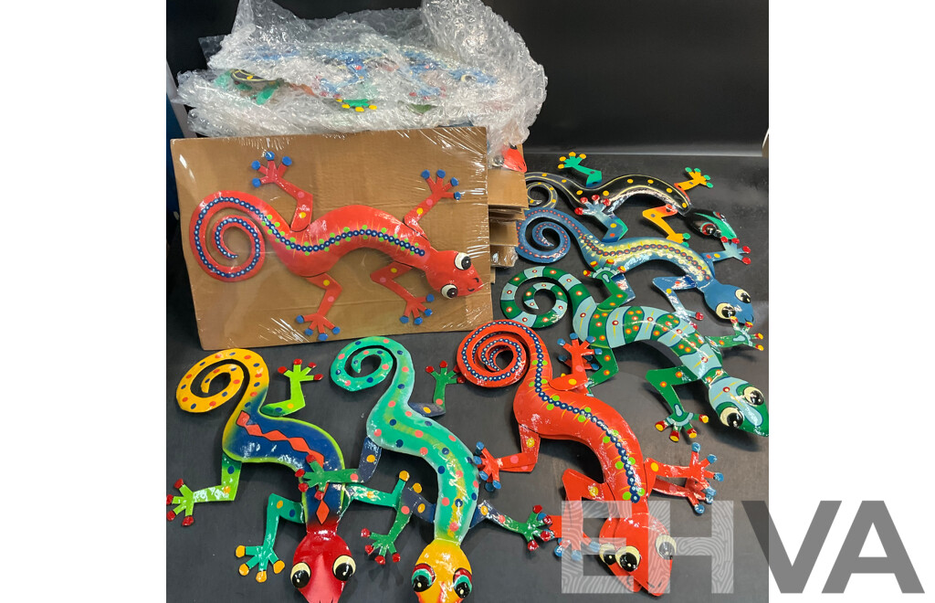 Metal Decorative Indoor Outdoor Hanging Wall Art - Gecko Lizard - Lot of 25