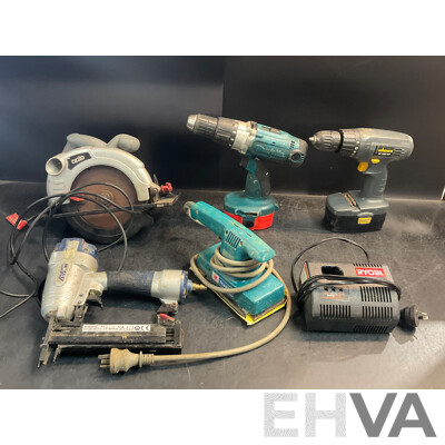 Makita Planer and Power Drill, Wagner Drill, Ozito Circular Saw and Apach Nail Gun