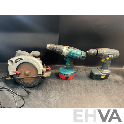 Makita Planer and Power Drill, Wagner Drill, Ozito Circular Saw and Apach Nail Gun
