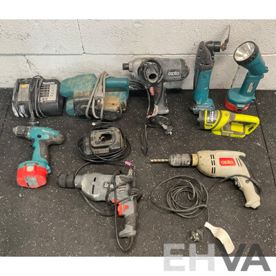 Assorted Power Tools - Drills, Oscillating Tool, Belt Sander, Multi-purpose