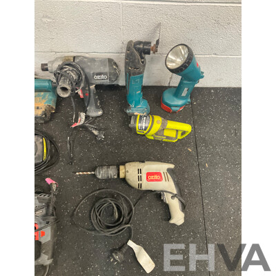Assorted Power Tools - Drills, Oscillating Tool, Belt Sander, Multi-purpose