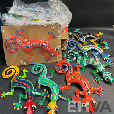 Metal Decorative Indoor Outdoor Hanging Wall Art - Gecko Lizard - Lot of 25