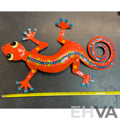Metal Decorative Indoor Outdoor Hanging Wall Art - Gecko Lizard - Lot of 25