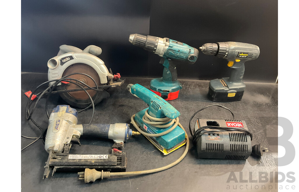 Makita Planer and Power Drill, Wagner Drill, Ozito Circular Saw and Apach Nail Gun