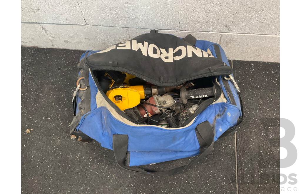 Assorted Power Tools - Drills, Angle Grinder, Jigsaw and Batteries