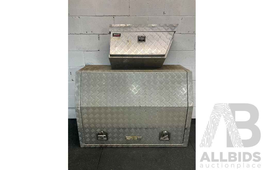 Aluminium Ute Tool Box, BULLET Aluminium Under Tray Ute Tool Box  - Lot of 2