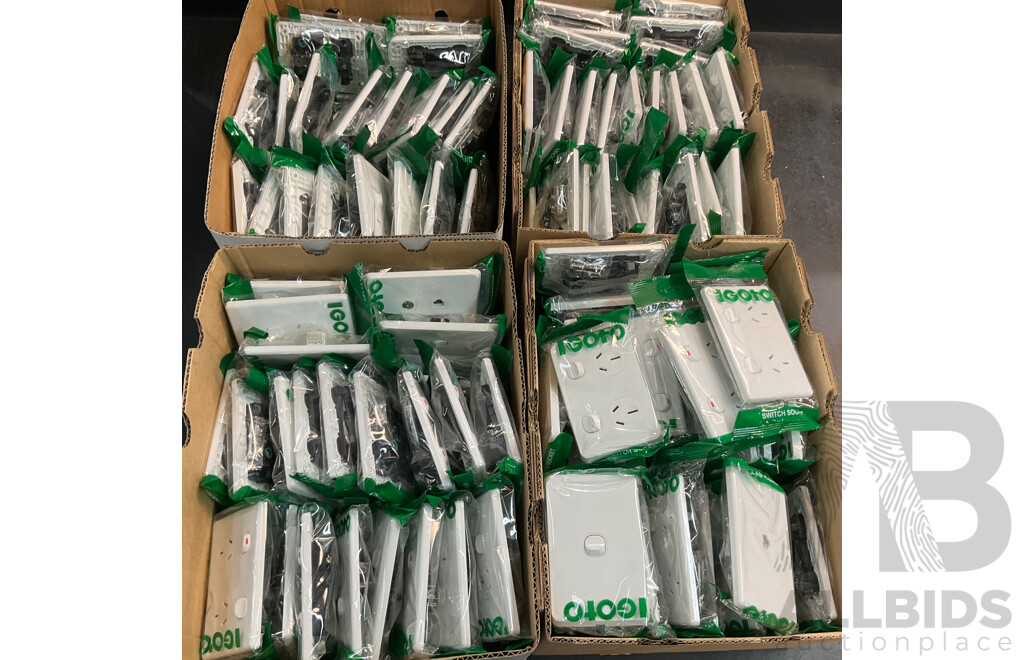 IGOTO Switches/Power Socket/ PAL Wall Plates & Data/Tv Outlet Cover - Total 180Pack