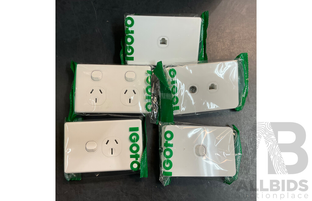 IGOTO Switches/Power Socket/ PAL Wall Plates & Data/Tv Outlet Cover - Total 180Pack