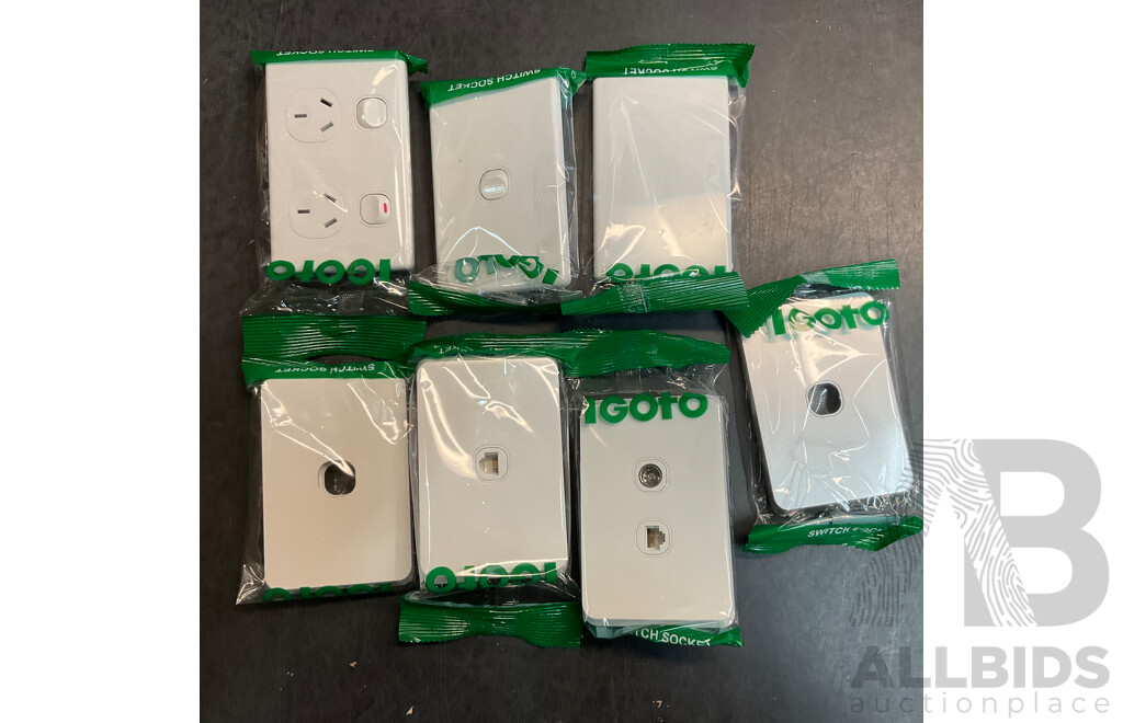 Total 242 Pack of IGOTO PAL Wall Plates & Data/TV Outlet Covers & Switch Covers & Switches/Power Sockets