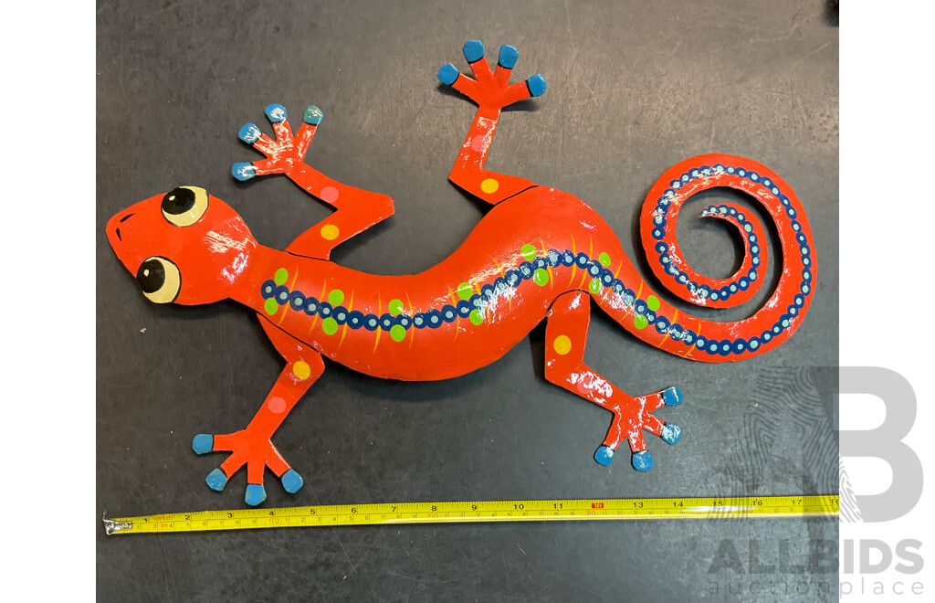 Metal Decorative Indoor Outdoor Hanging Wall Art - Gecko Lizard - Lot of 25