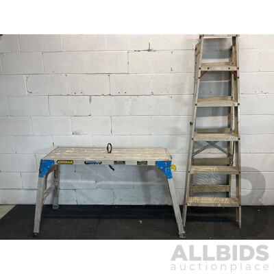 GORILLA Paint Platform Ladder , RHINO Aluminium Leadder  - Lot of 2