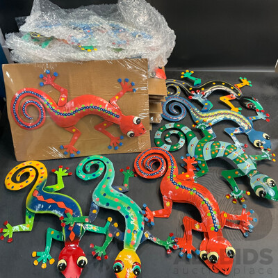 Metal Decorative Indoor Outdoor Hanging Wall Art - Gecko Lizard - Lot of 25