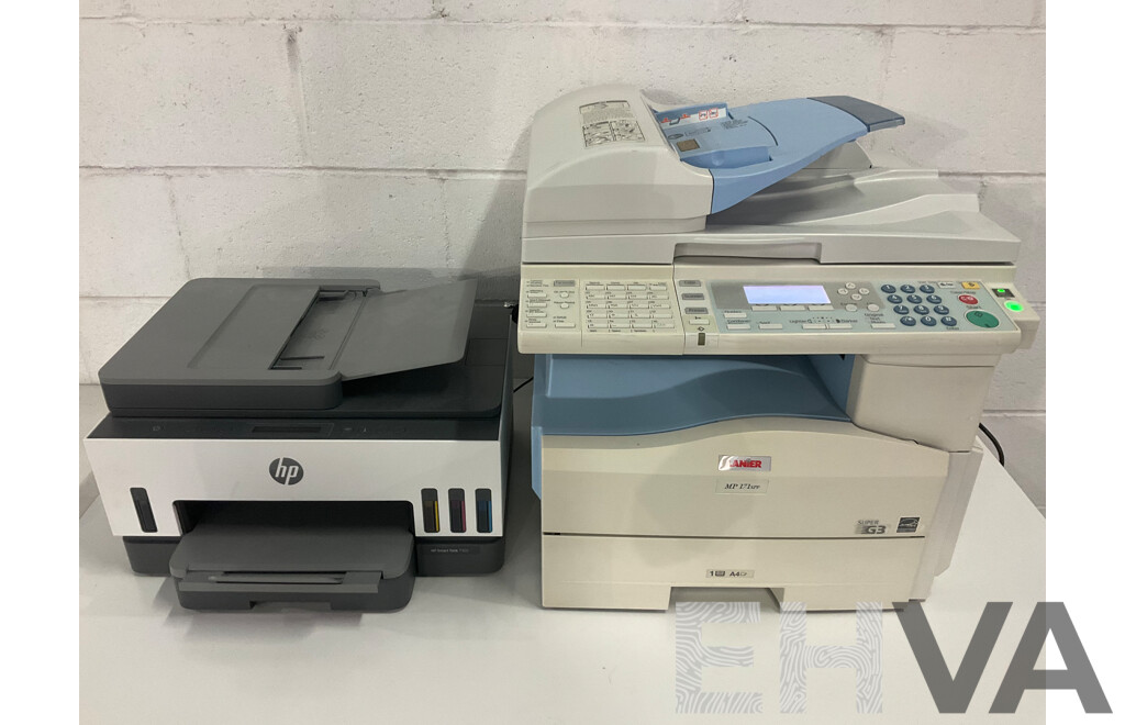 LANIER (MP171SPF) Multifunction Printer, HP Smart Tank 7305 AIO Printer - Lot of 2