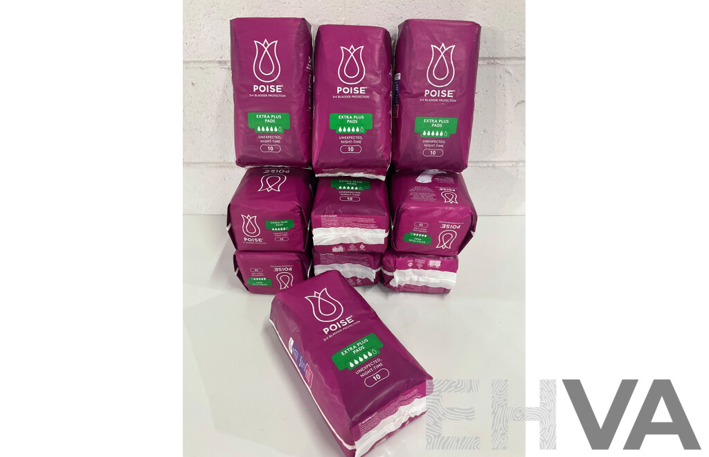 POISE 3in1 Bladder Protection Extra Plus Pads - Lot of 10