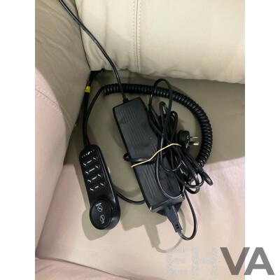 Lazboy Platinum Powert Lift Chair - Dark Cream Leather - ORP $6099