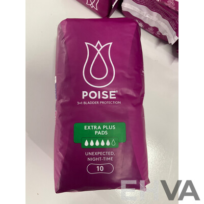 POISE 3in1 Bladder Protection Extra Plus Pads - Lot of 10