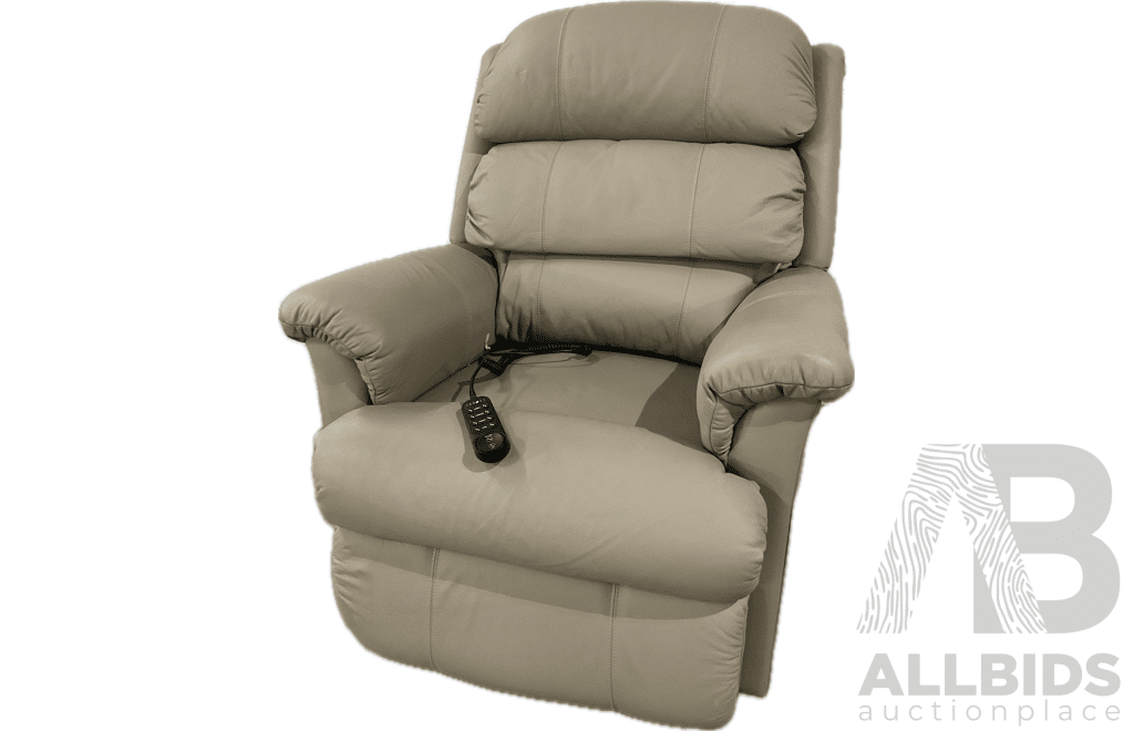 Lazboy Platinum Powert Lift Chair - Dark Cream Leather - ORP $6099