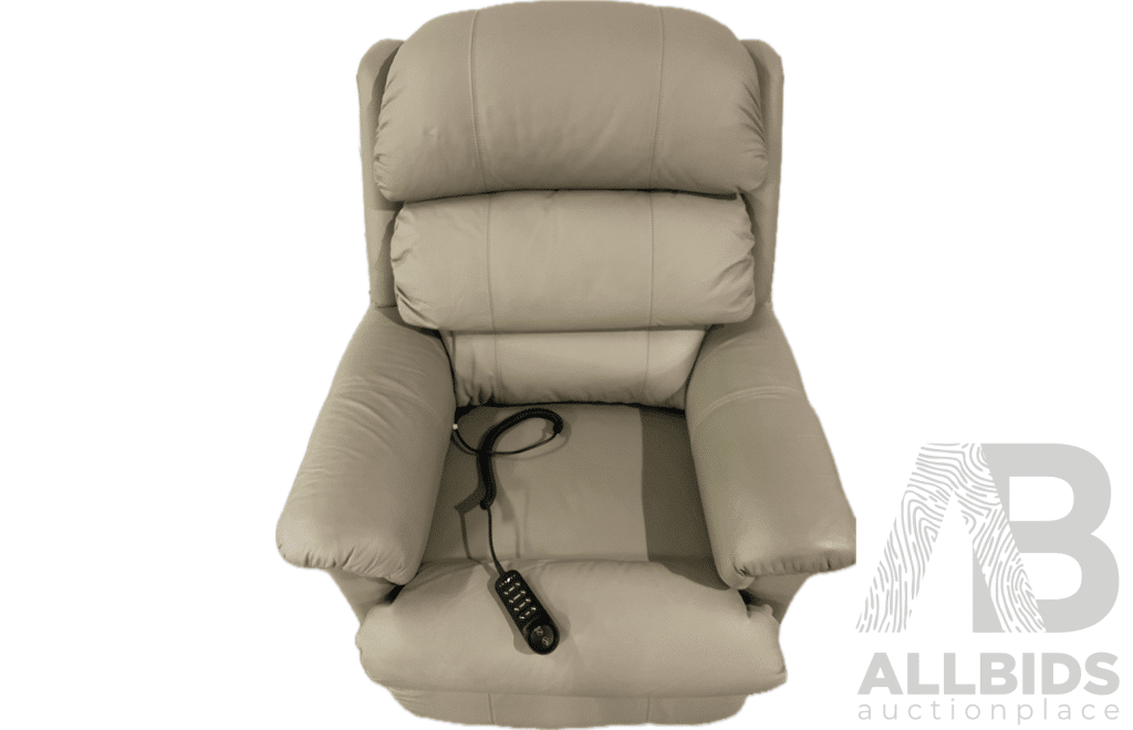 Lazboy Platinum Powert Lift Chair - Dark Cream Leather - ORP $6099