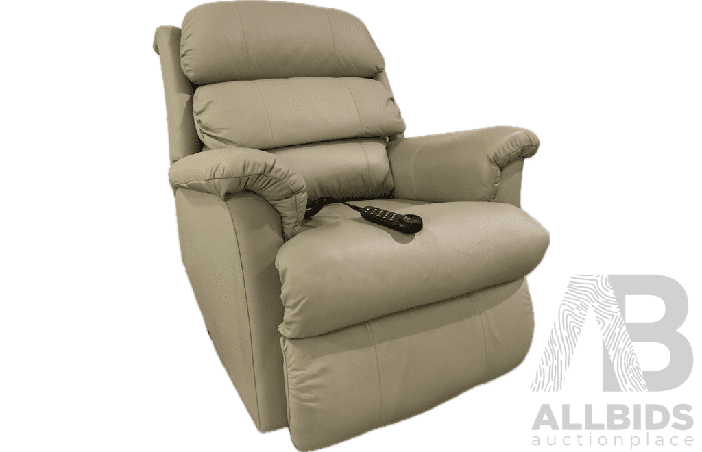 Lazboy Platinum Powert Lift Chair - Dark Cream Leather - ORP $6099