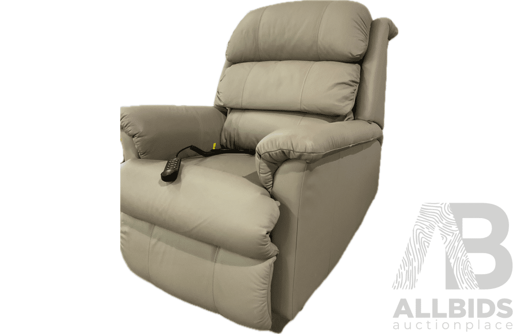 Lazboy Platinum Powert Lift Chair - Dark Cream Leather - ORP $6099
