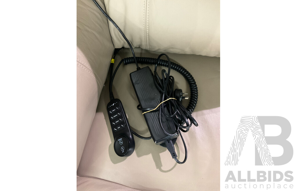 Lazboy Platinum Powert Lift Chair - Dark Cream Leather - ORP $6099