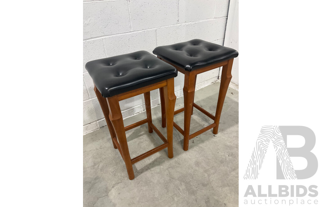BURGESS Wooden Bar Stools - Lot of 2