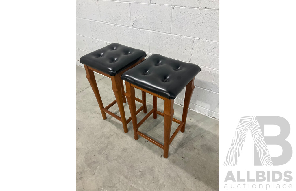 BURGESS Wooden Bar Stools - Lot of 2