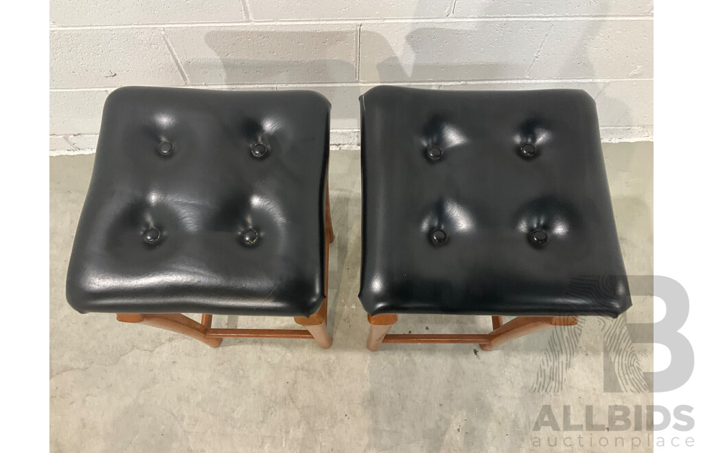 BURGESS Wooden Bar Stools - Lot of 2