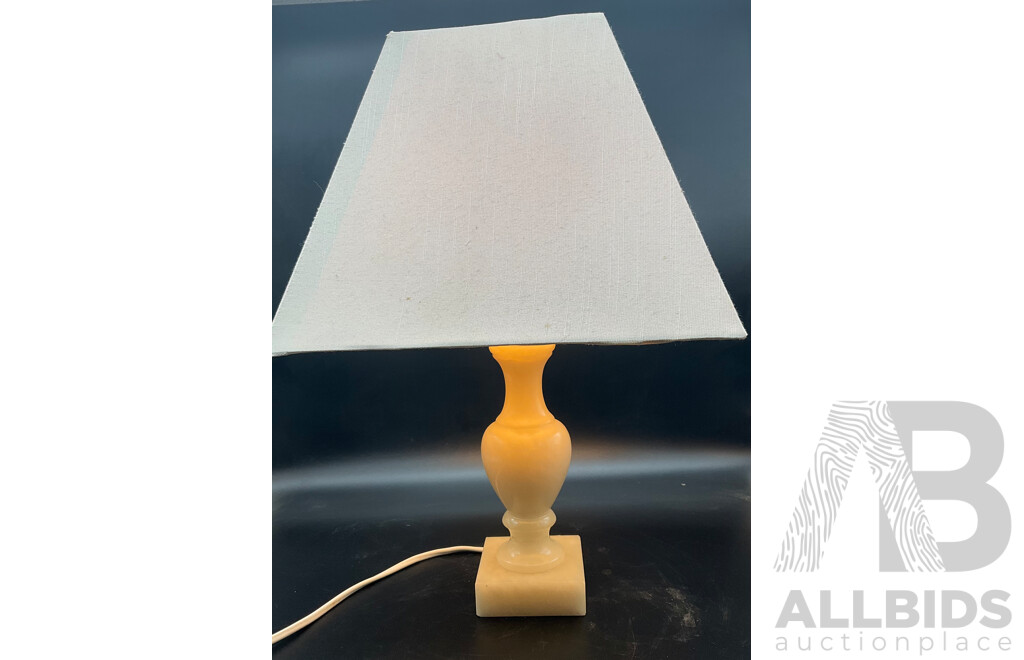 Alabaster Table Lamp with Shade - Set of 2
