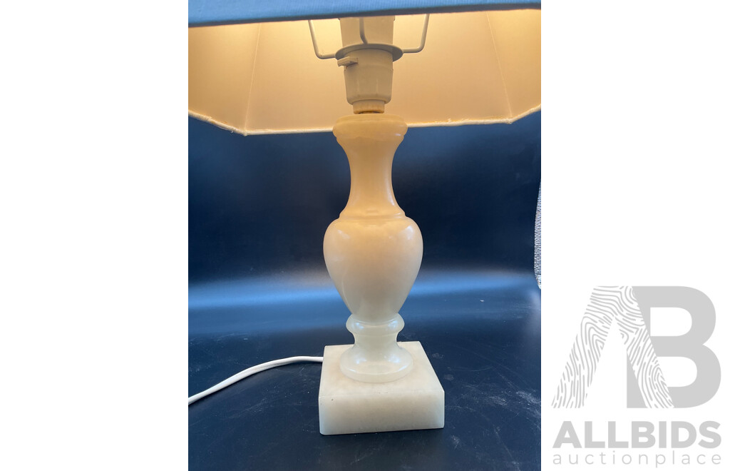 Alabaster Table Lamp with Shade - Set of 2