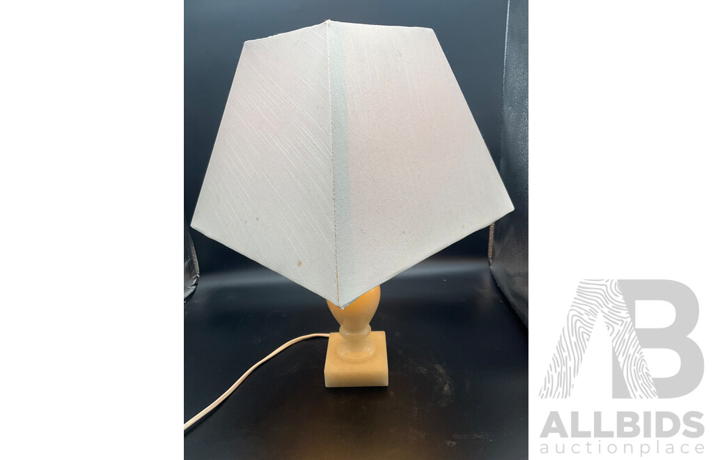 Alabaster Table Lamp with Shade - Set of 2