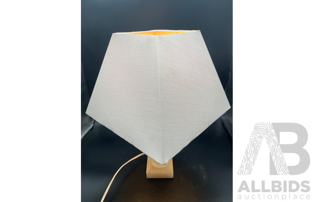 Alabaster Table Lamp with Shade - Set of 2