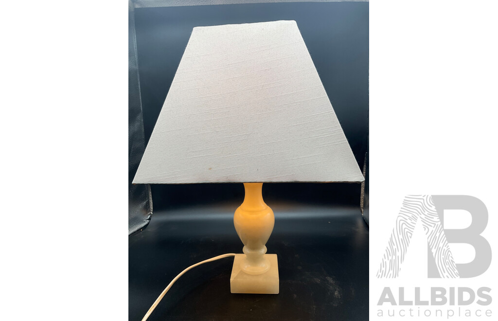 Alabaster Table Lamp with Shade - Set of 2