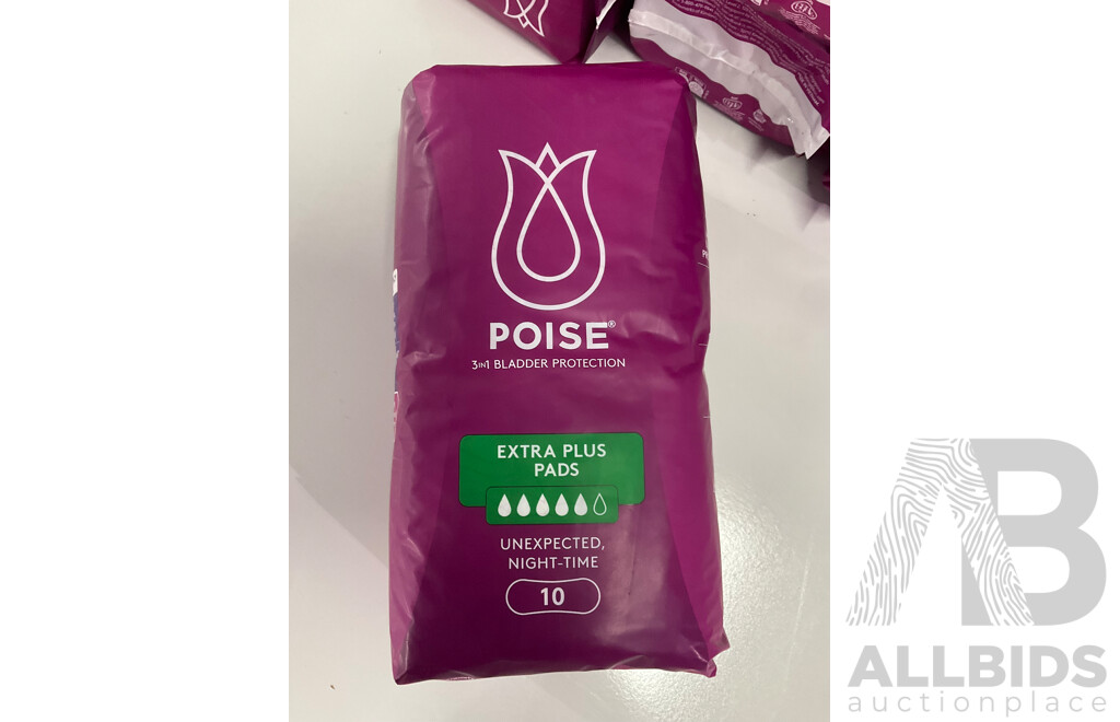 POISE 3in1 Bladder Protection Extra Plus Pads - Lot of 10