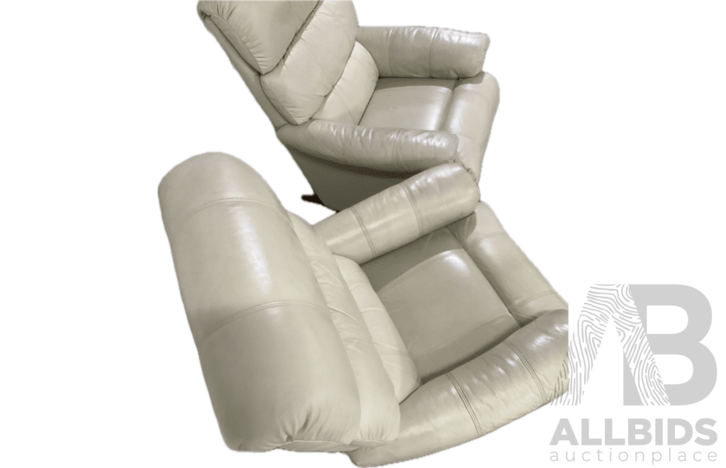 Lazboy Eden Rocker Recliner - Cream White Leather - Lot of 2 - ORP $5900