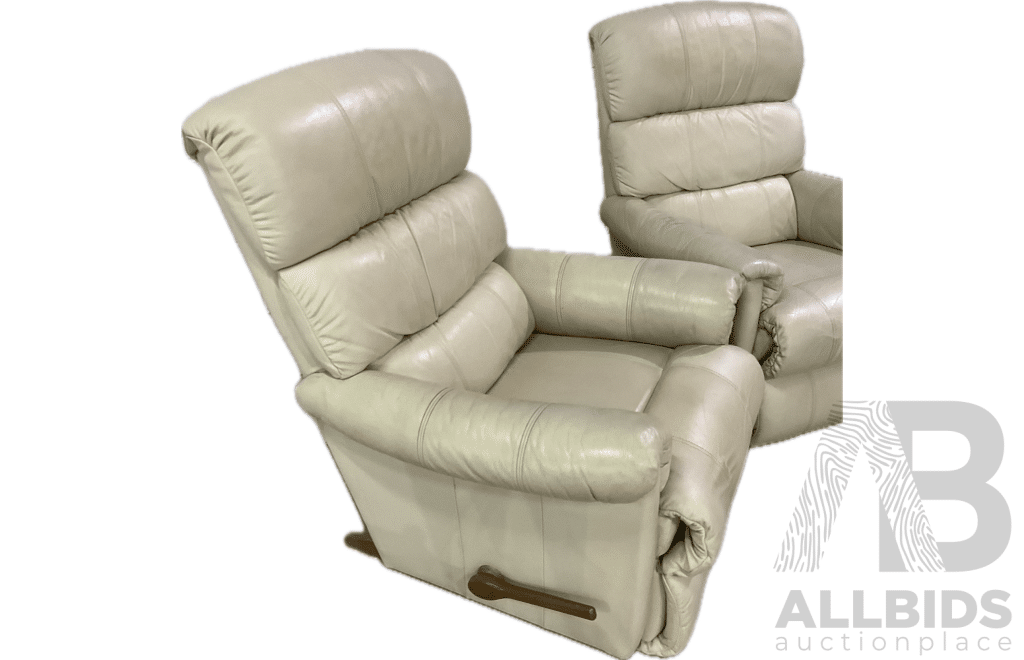 Lazboy Eden Rocker Recliner - Cream White Leather - Lot of 2 - ORP $5900