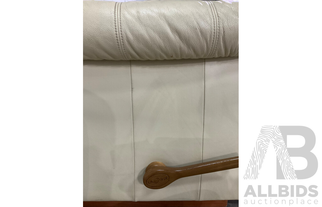 Lazboy Eden Rocker Recliner - Cream White Leather - Lot of 2 - ORP $5900