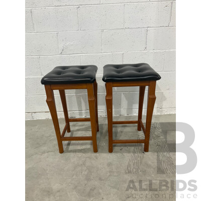 BURGESS Wooden Bar Stools - Lot of 2