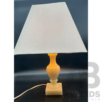 Alabaster Table Lamp with Shade - Set of 2