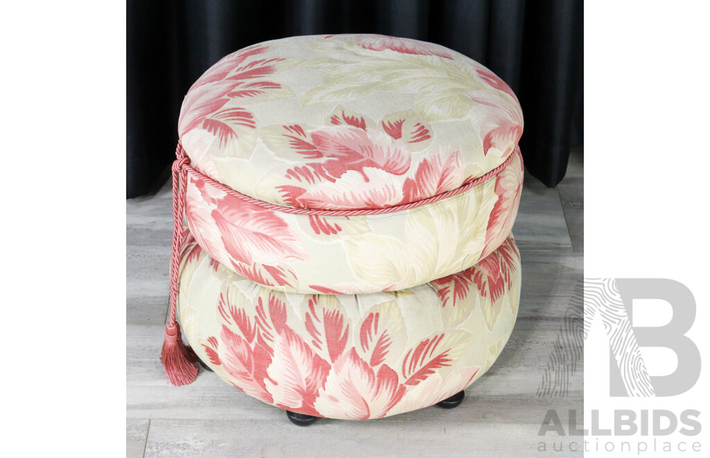 Art Deco Fabric Ottoman