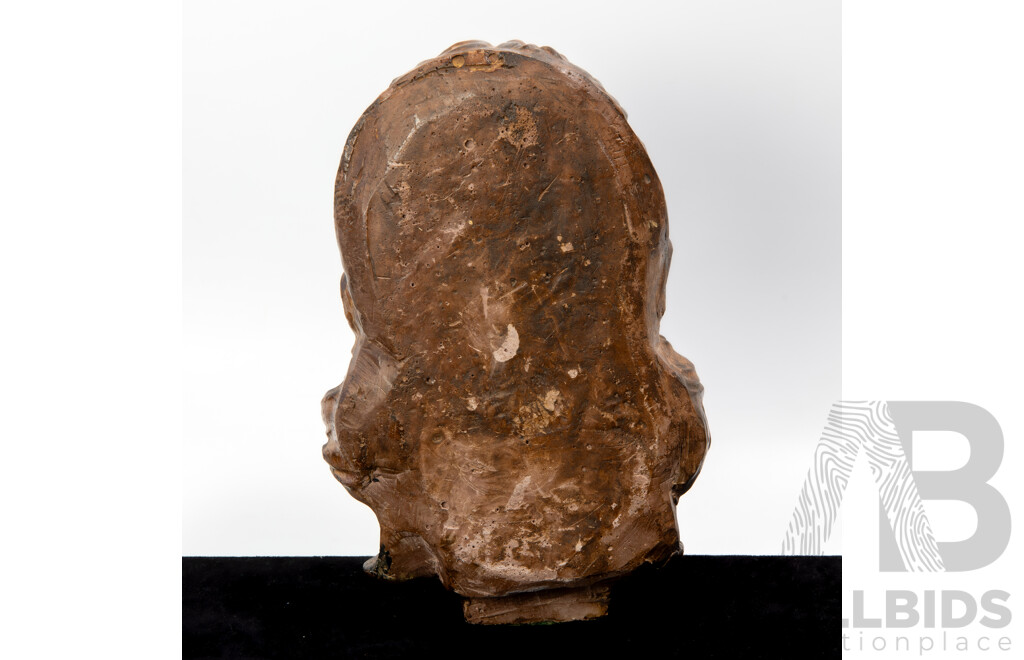 Hand Modeled Clay Pottery Bust of Female Form