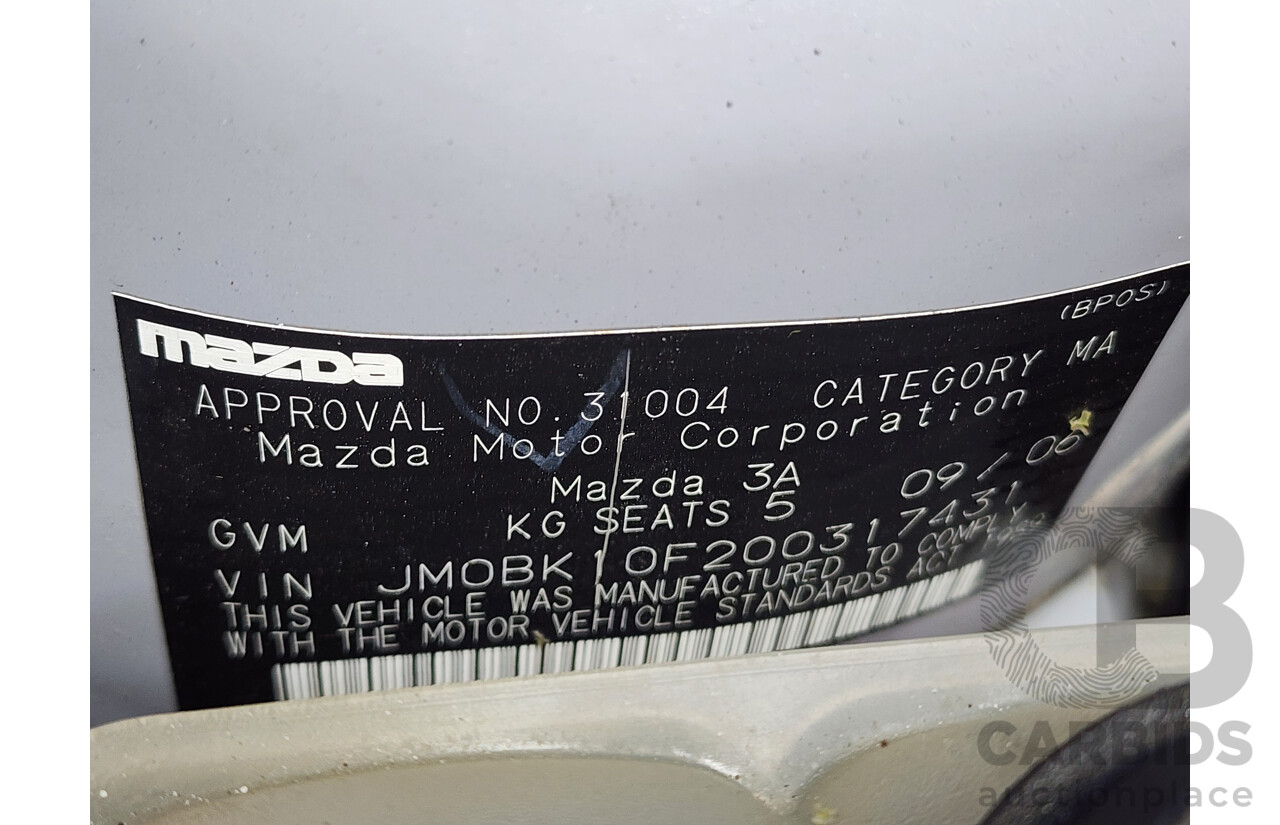 9/2006 Mazda Mazda3 NEO BK MY06 UPGRADE 4d Sedan Silver 2.0L