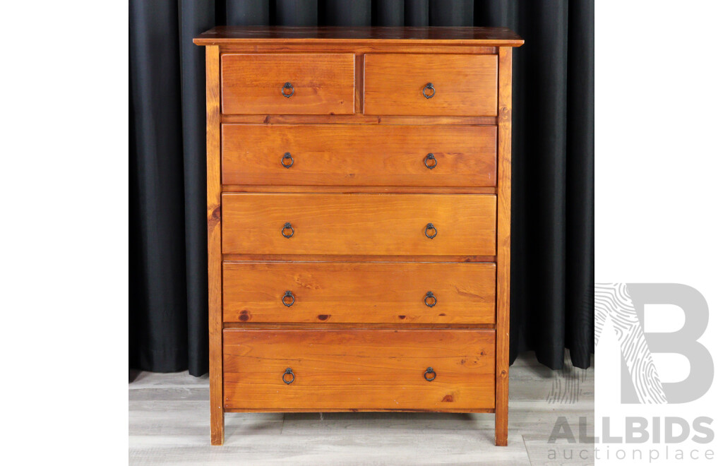 Modern Timber Chest of Six Drawers