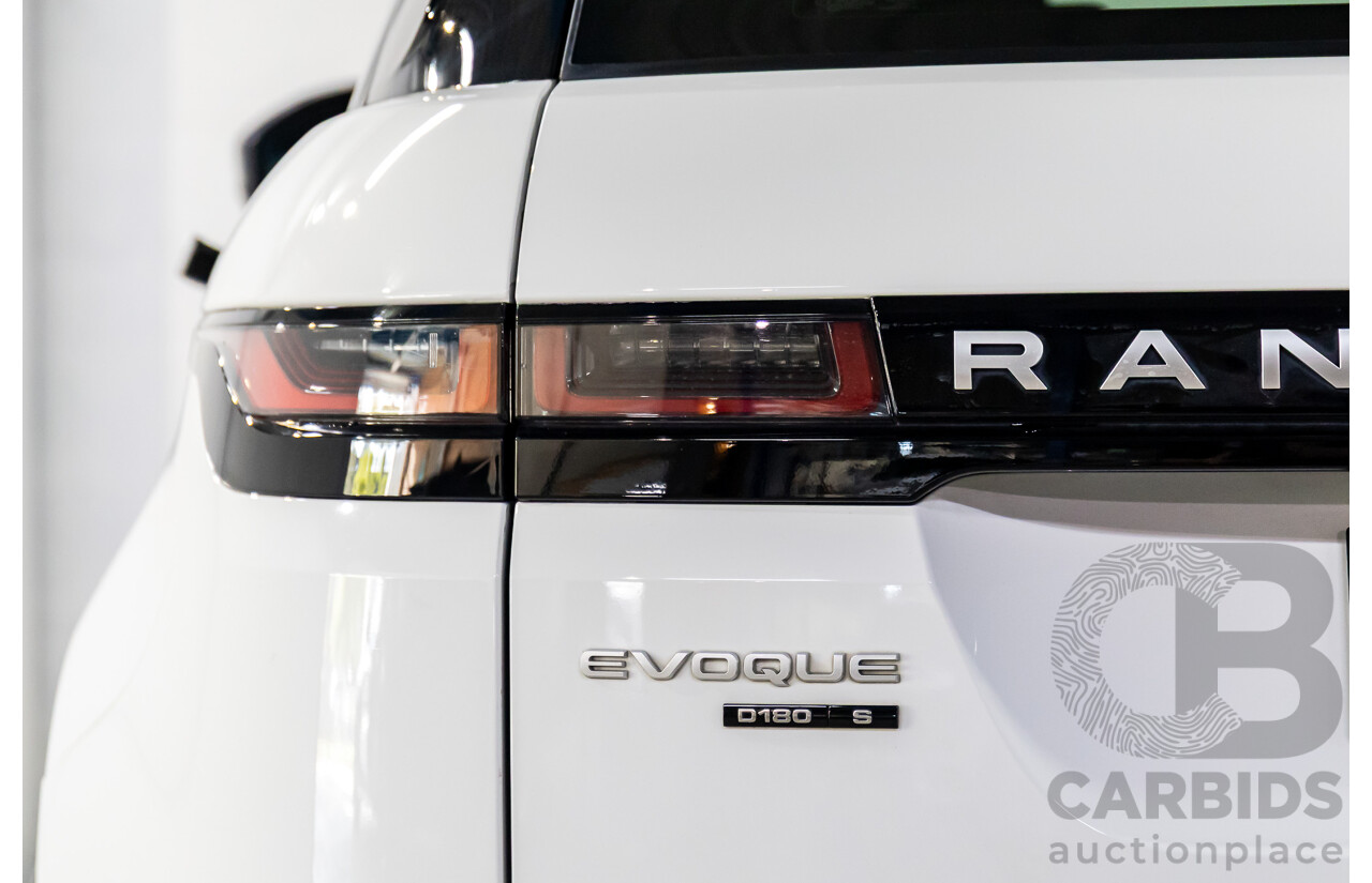 01/2020 Range Rover Evoque D180 S (AWD) L551 132kW MY20.5 4d Wagon Fuji White/Santorini Black Roof Turbo Diesel 2.0L