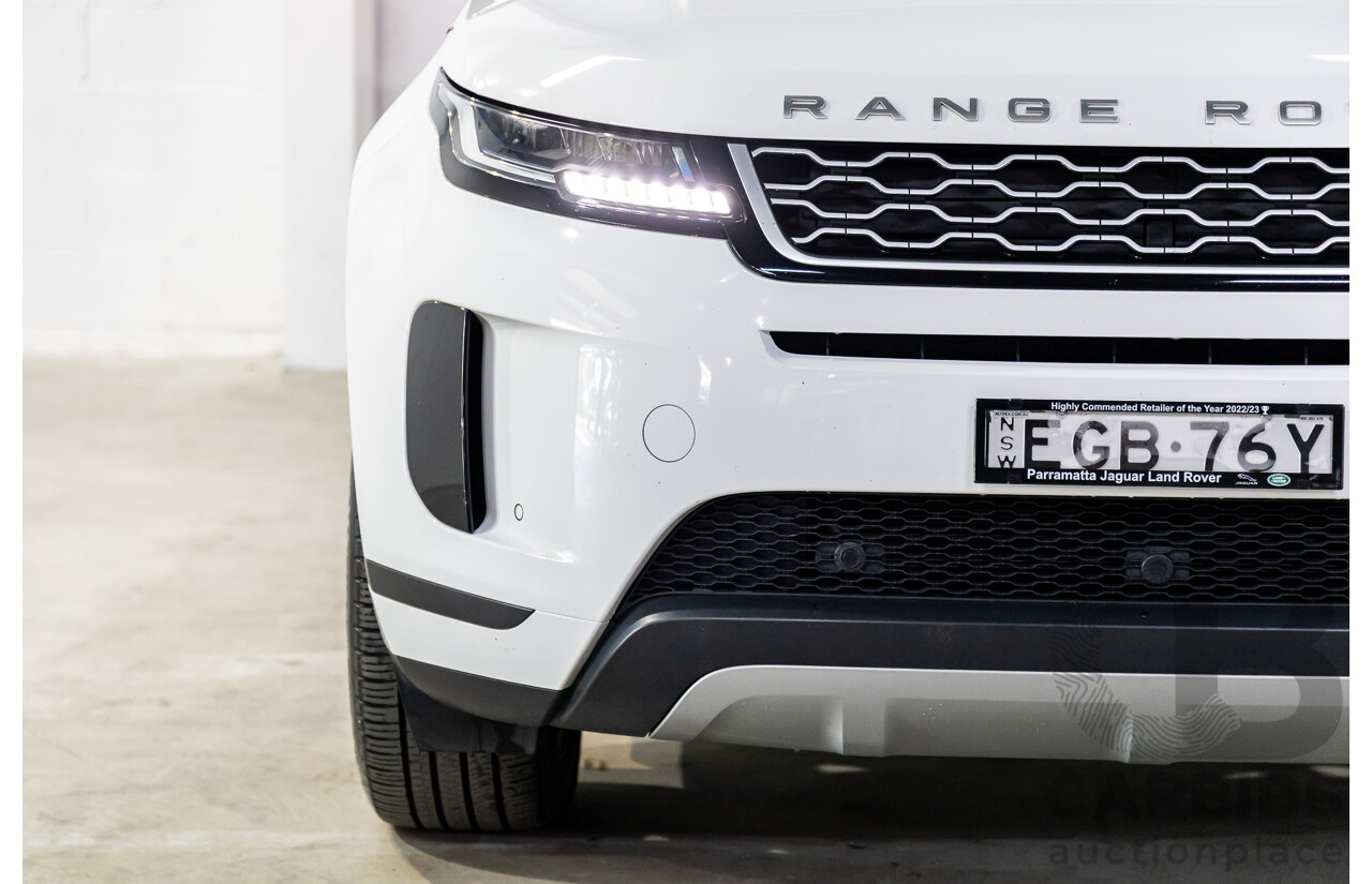 01/2020 Range Rover Evoque D180 S (AWD) L551 132kW MY20.5 4d Wagon Fuji White/Santorini Black Roof Turbo Diesel 2.0L