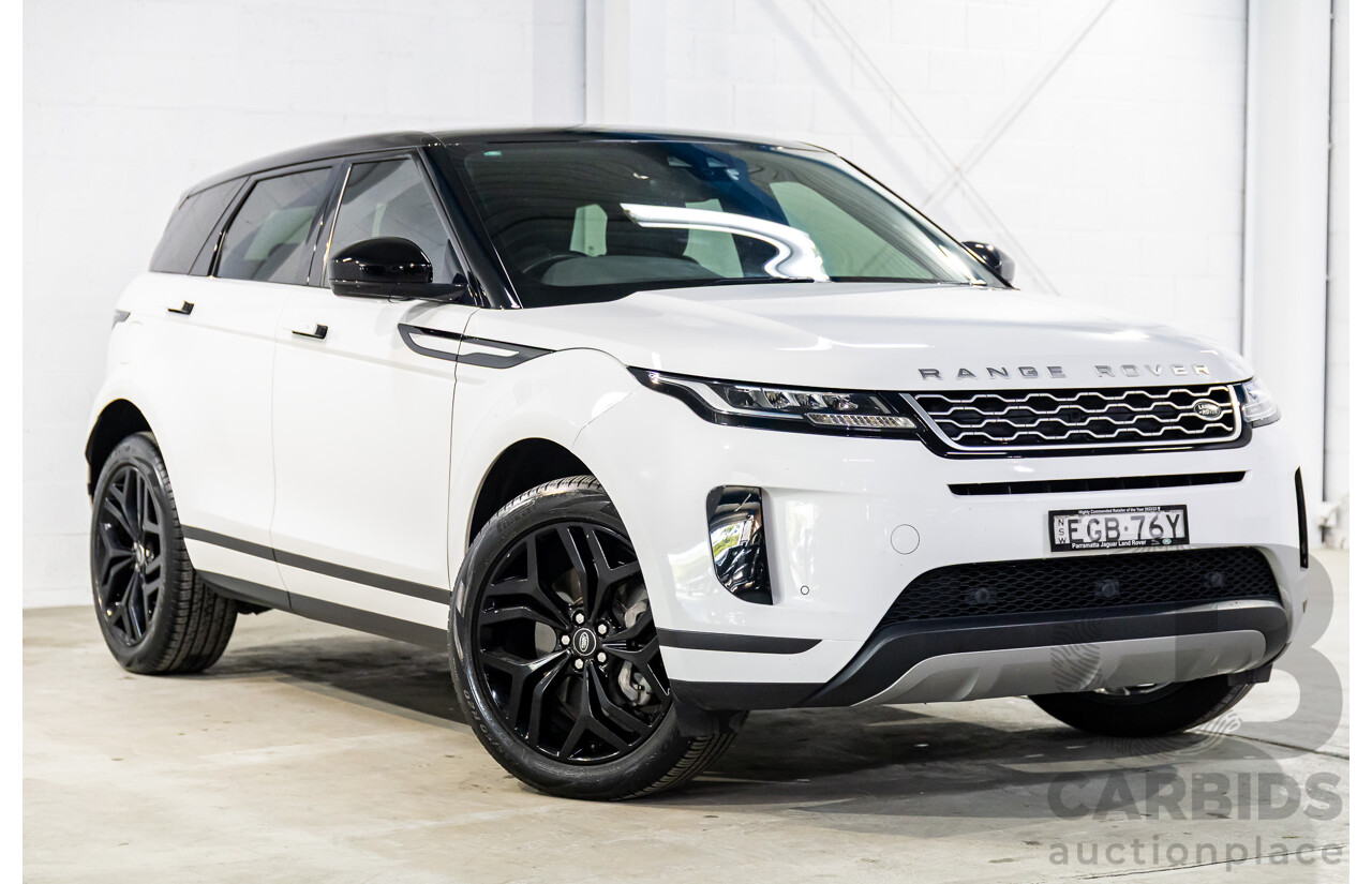 01/2020 Range Rover Evoque D180 S (AWD) L551 132kW MY20.5 4d Wagon Fuji White/Santorini Black Roof Turbo Diesel 2.0L