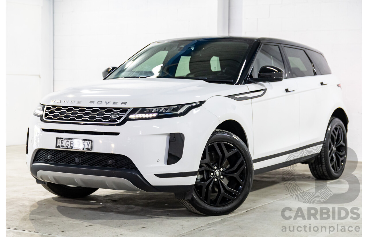 01/2020 Range Rover Evoque D180 S (AWD) L551 132kW MY20.5 4d Wagon Fuji White/Santorini Black Roof Turbo Diesel 2.0L