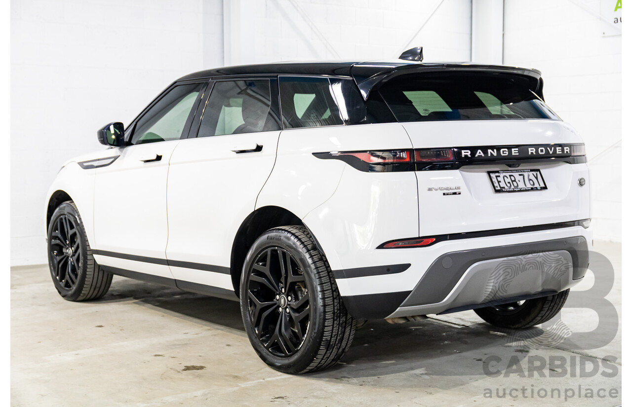01/2020 Range Rover Evoque D180 S (AWD) L551 132kW MY20.5 4d Wagon Fuji White/Santorini Black Roof Turbo Diesel 2.0L